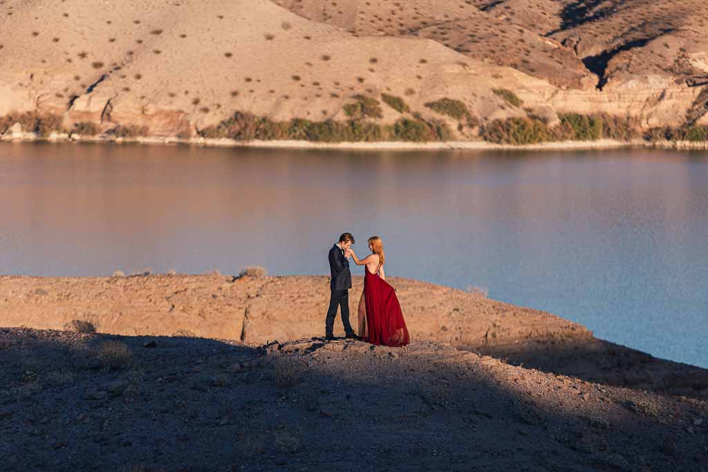 elopement on the water in the desert