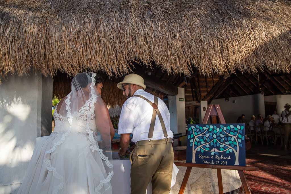 first shot as husband and wife on their destination adventure elopement in mexico