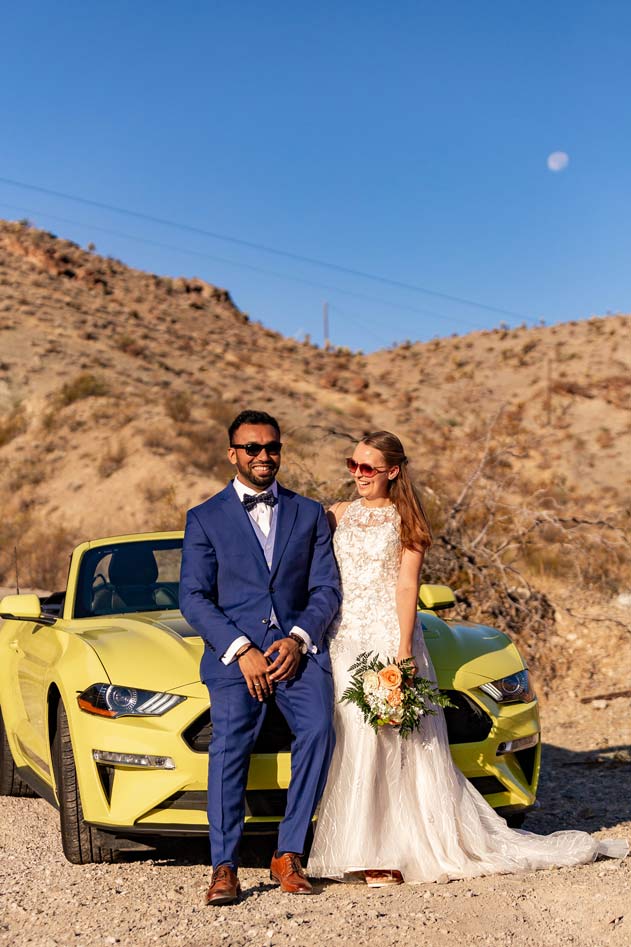 las vegas eloping couple after their ceremony in the canyon