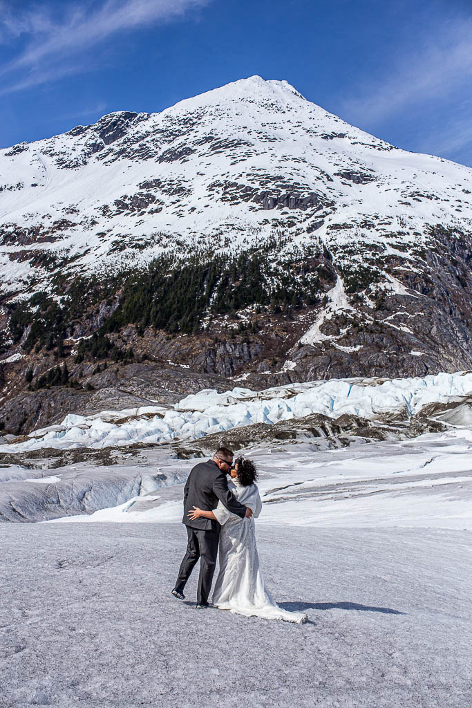 enjoying being alone on a glacier in juneau