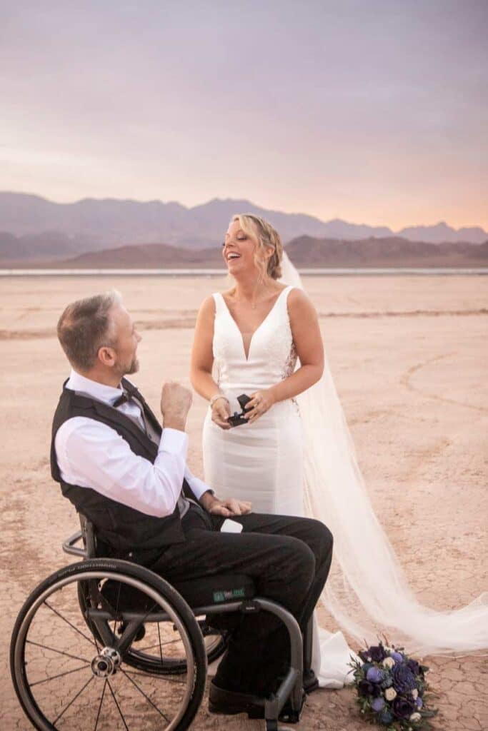 dry lake bed elopement ceremony