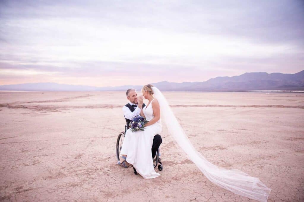 first kiss las vegas adventure elopement ceremony
