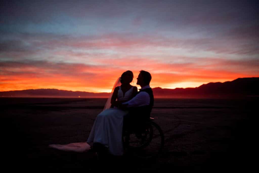las vegas adventure elopement ceremony sunset