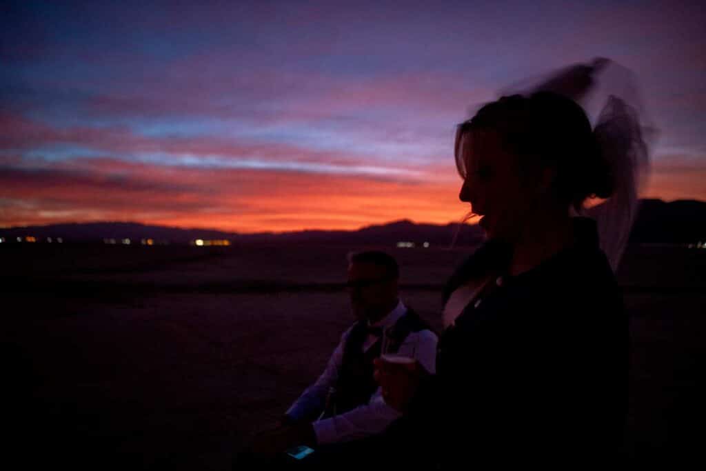 dry lake bed sunset elopement